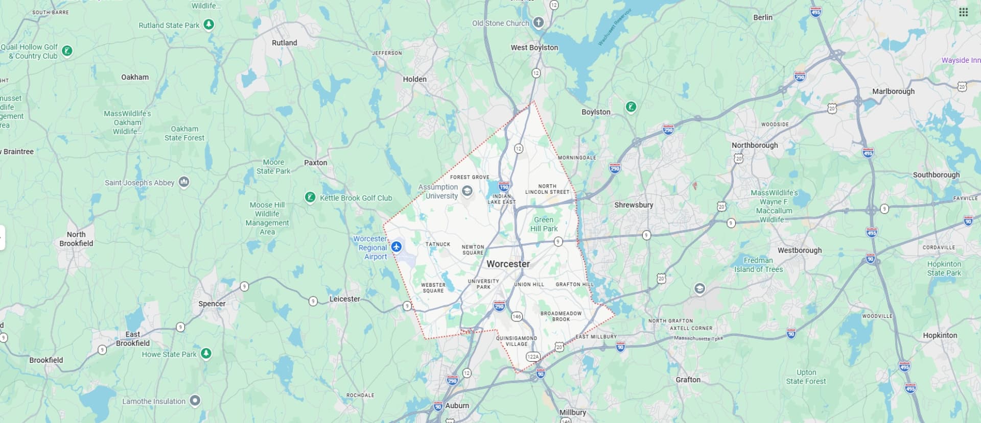 Service Areas Map